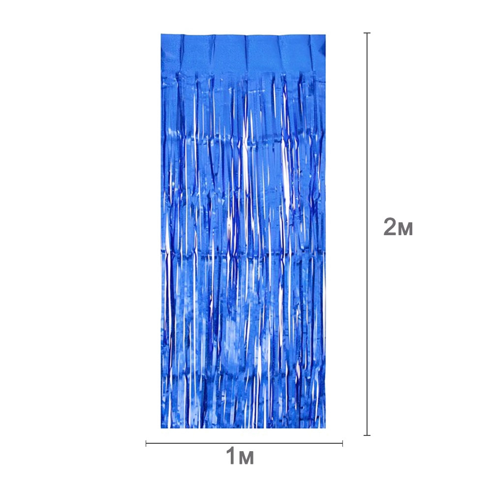 Занавес дождик 1 х 2 м, металлик Синий