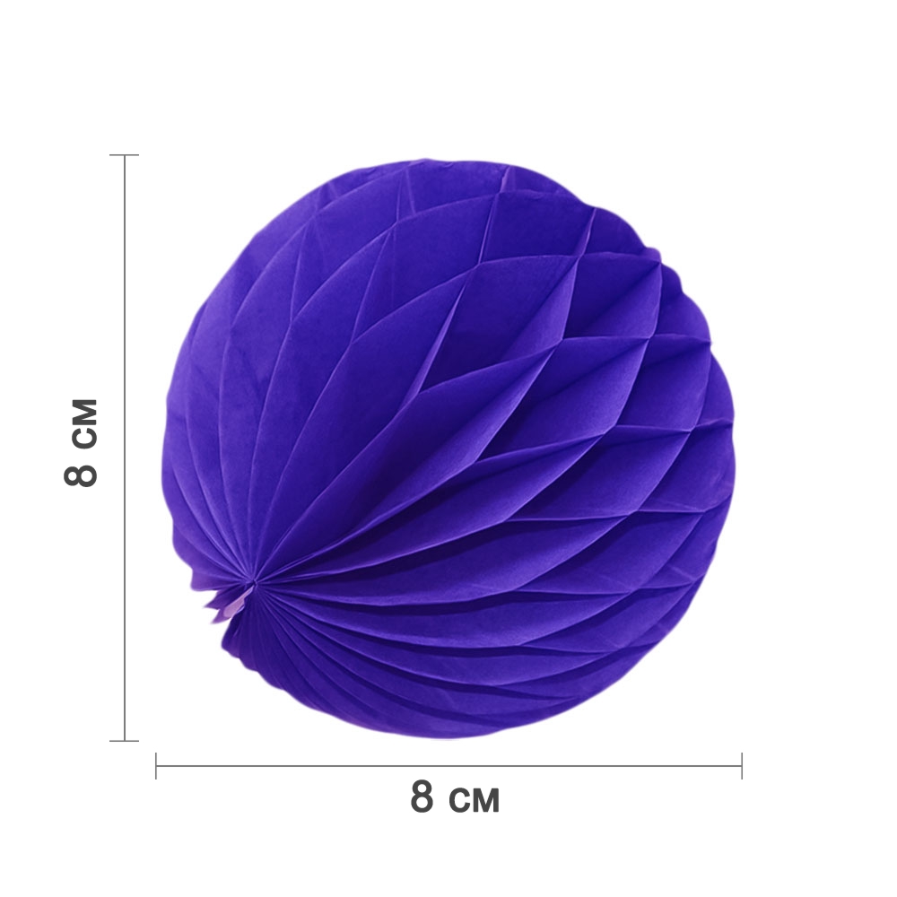 Бумажное украшение шар 8 см сиреневый