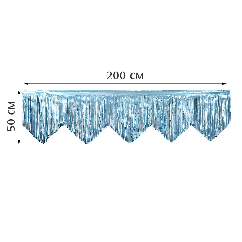 Занавес Дождик бахрома 50 см х 2 м, металлик голубой Занавес Дождик бахрома 50 см х 2 м, металлик голубой