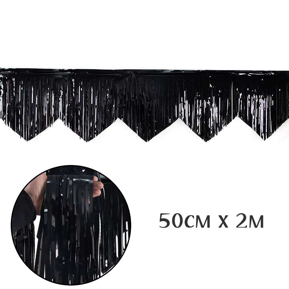 Занавес Дождик бахрома 50 см х 2 м, матовый черный Занавес Дождик бахрома 50 см х 2 м, матовый черный
