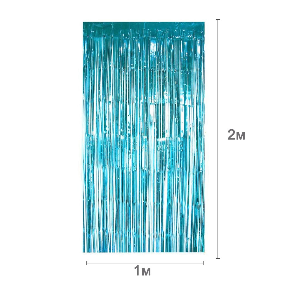 Занавес дождик 1 х 2 м, металлик, Голубой