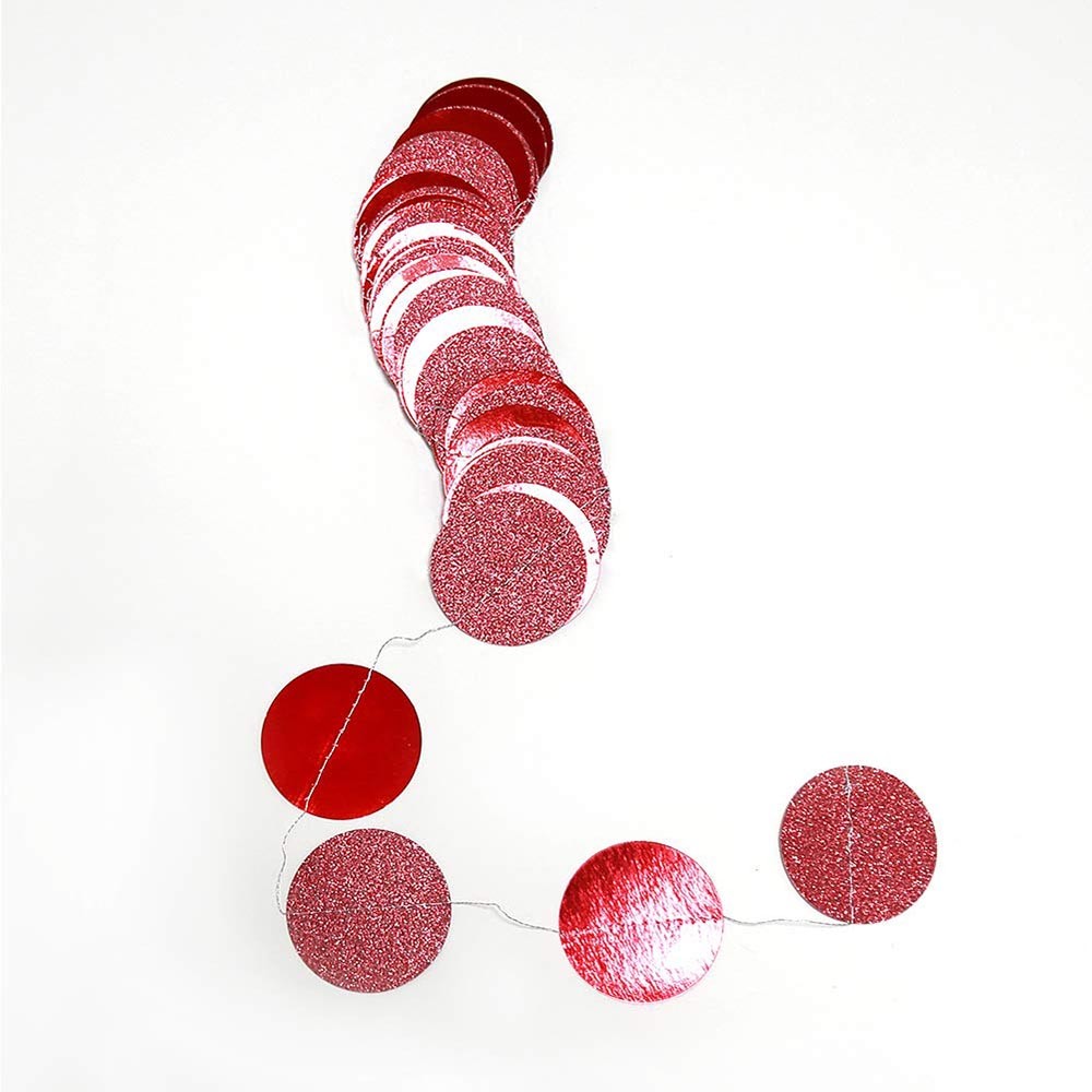 Гирлянда "Кружочки" блеск/металлик 5 см х 4,5 м, Красный Гирлянда "Кружочки" блеск/металлик 5 см х 4,5 м, Красный