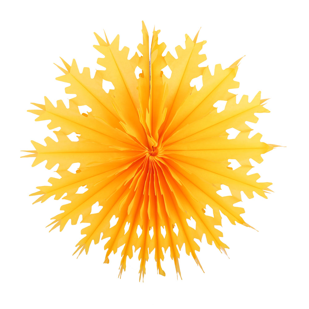 Снежинка обьемная 40 см ярко-желтый Снежинка обьемная 40 см ярко-желтый