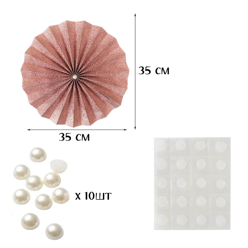 Фанты блеск с жемчужиной НАБОР 10шт х 35см, розовый Фанты блеск с жемчужиной НАБОР 10шт х 35см, розовый