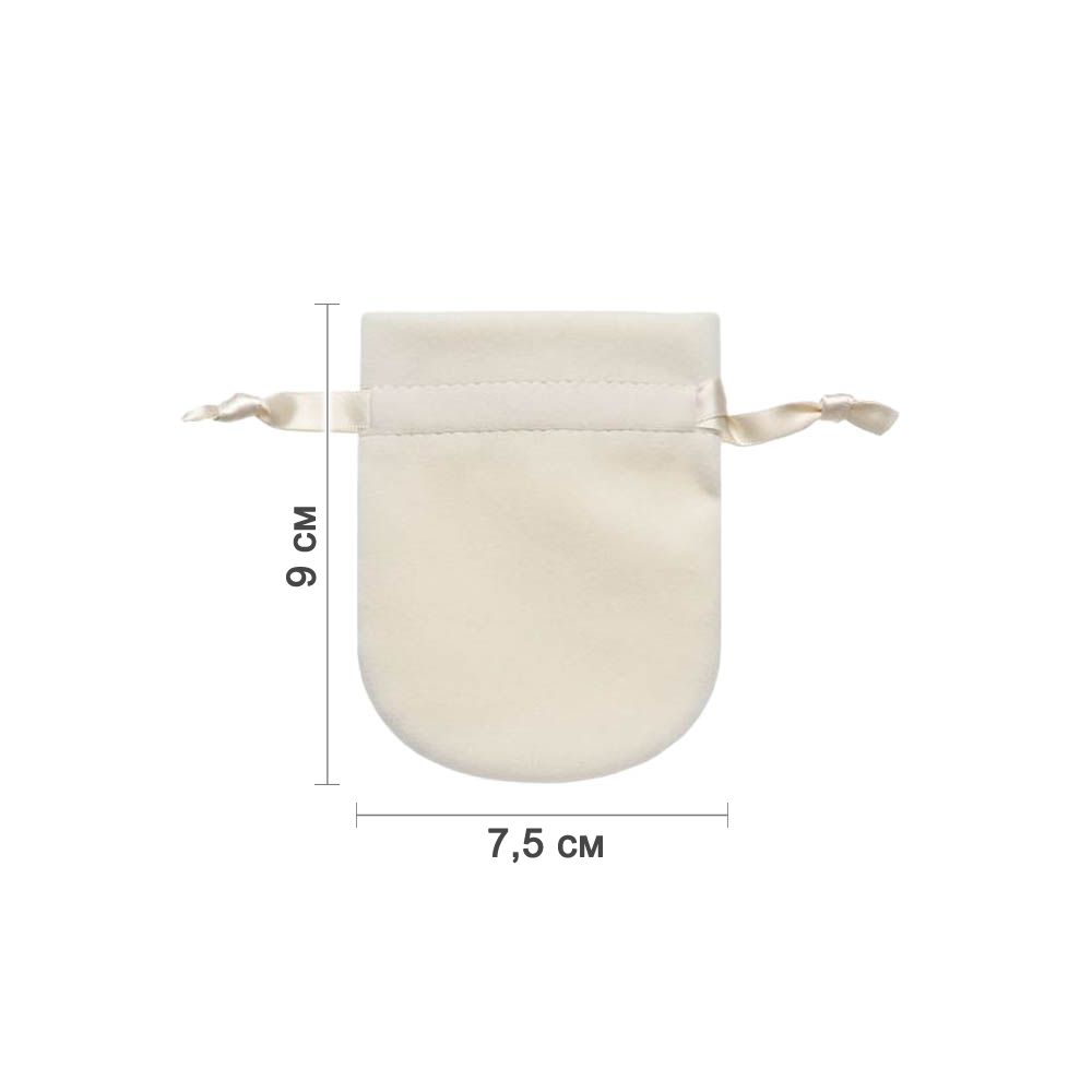Мешочек велюровый 7,5х9 см, айвори Мешочек велюровый 7,5х9 см, айвори