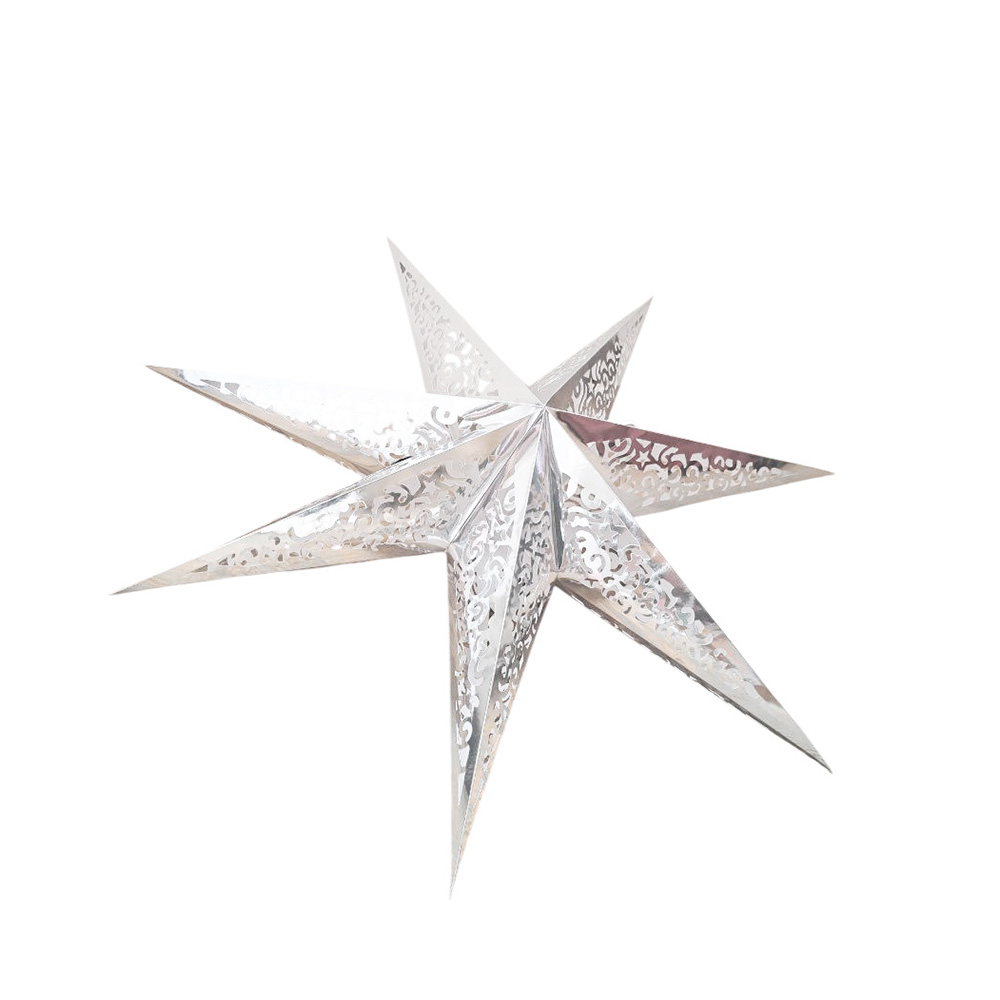 Звезда семиконечная бумажная 75 см Вензель, серебро Звезда семиконечная бумажная 75 см Вензель, серебро