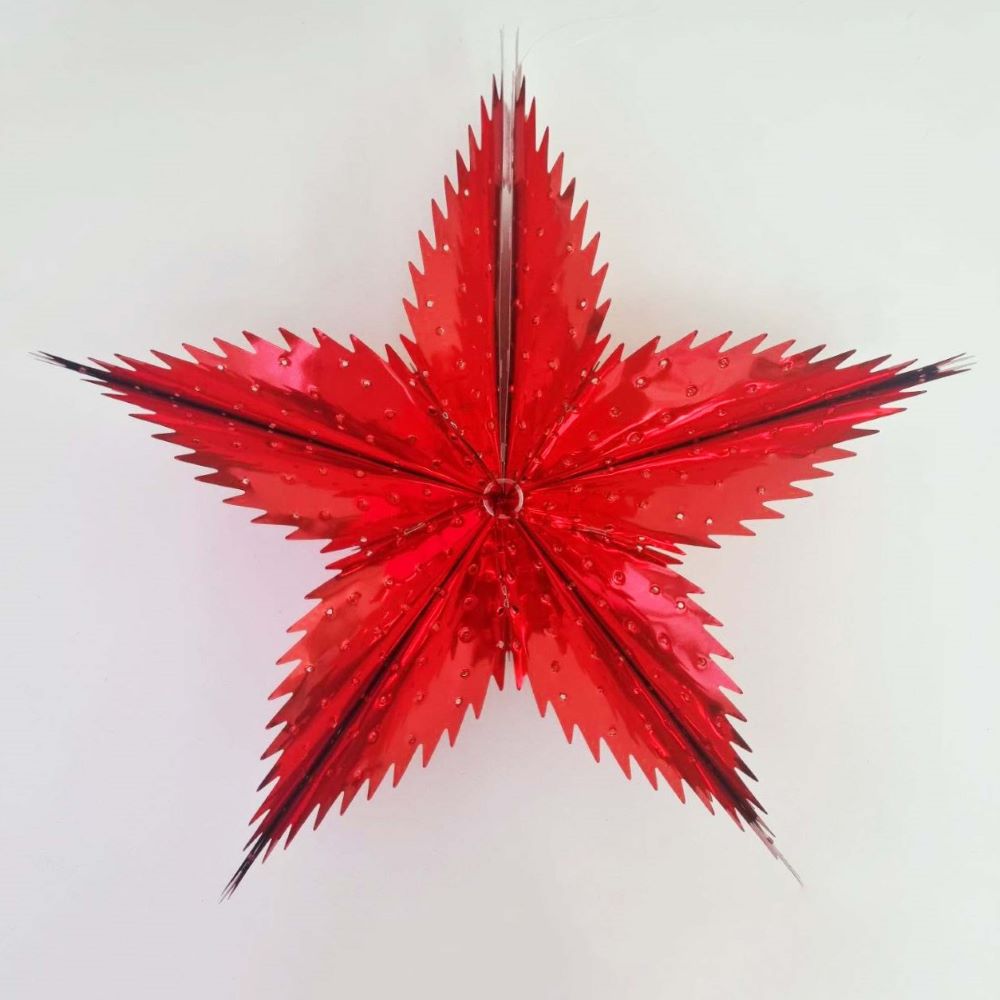 Звезда фольгированная с перфорацией 40 см пятиконечная, красный Звезда фольгированная с перфорацией 40 см пятиконечная, красный