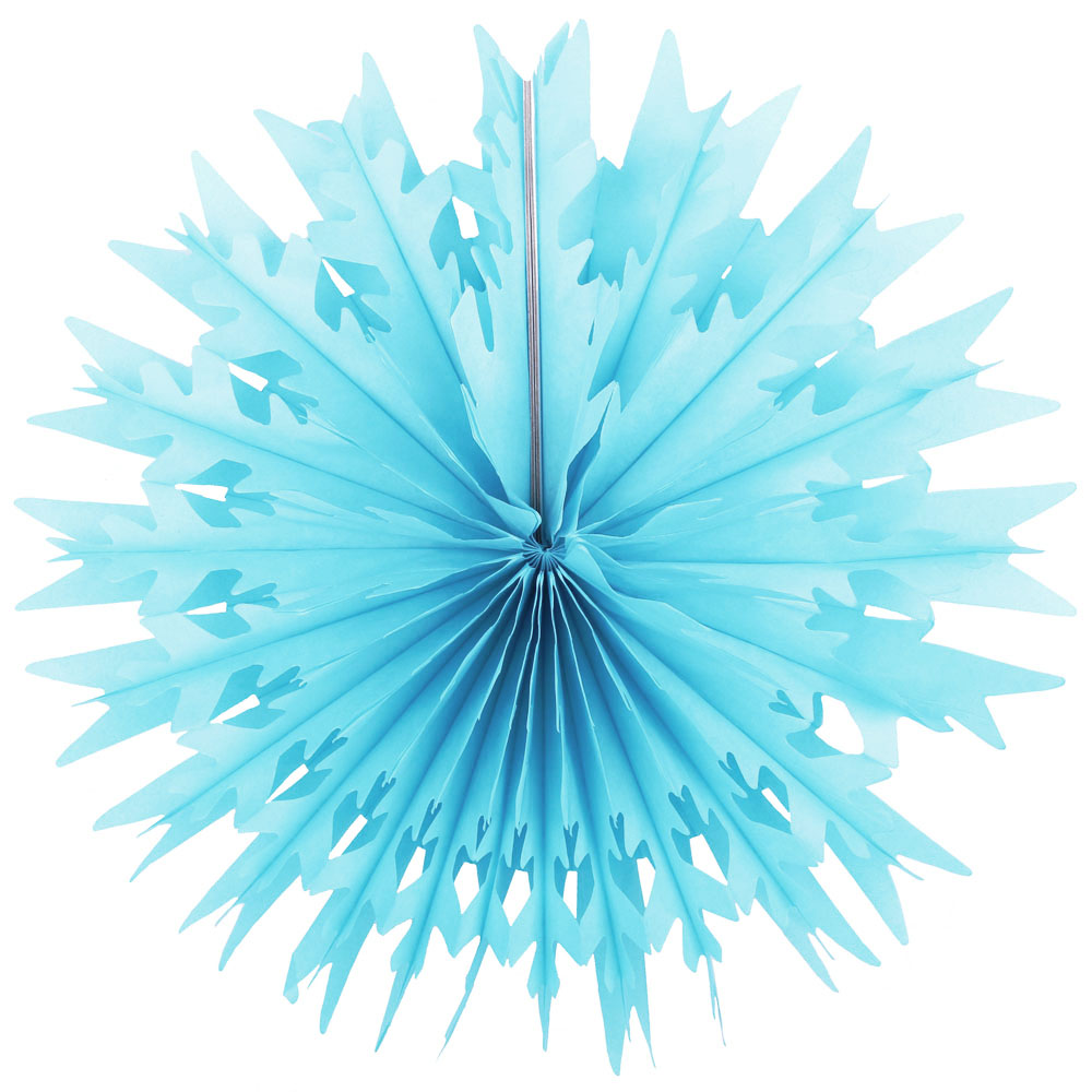 Снежинка обьемная 50 см голубой Снежинка обьемная 50 см голубой