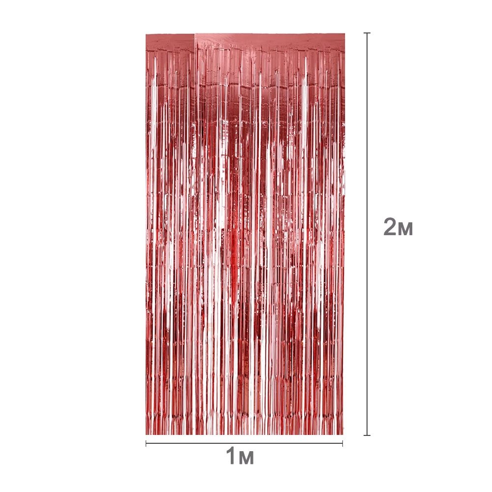 Занавес дождик 1 х 2 м, металлик, Розовое Золото