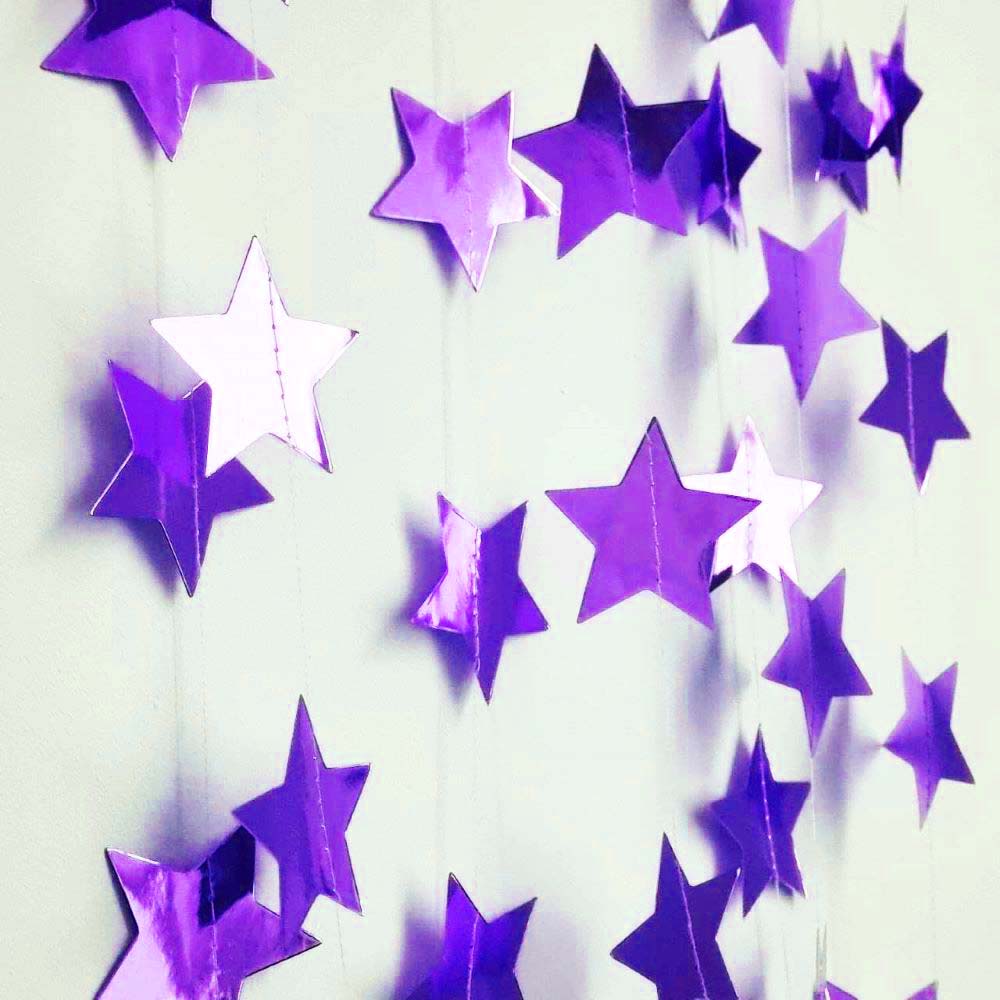 Гирлянда Звезды металлик 7 см 4 м фиолетовый Гирлянда Звезды металлик 7 см 4 м фиолетовый