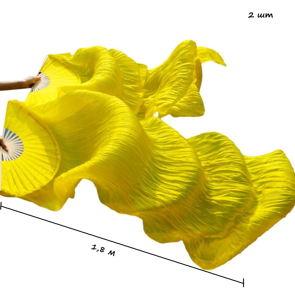 Веер-вейл для танцев 2 шт 57см х 1,8м №3, желтый