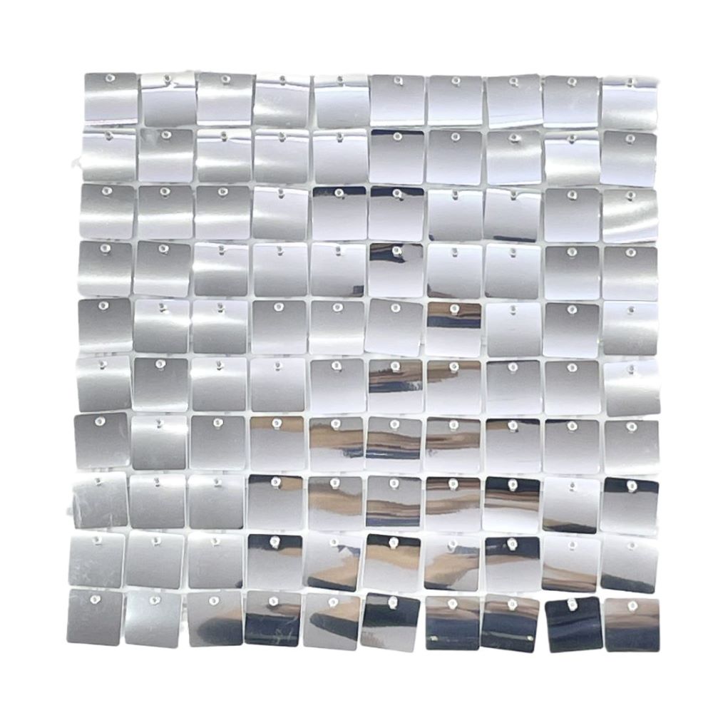 Панель с пайетками для фотозоны 30х30см, серебро Панель с пайетками для фотозоны 30х30см, серебро