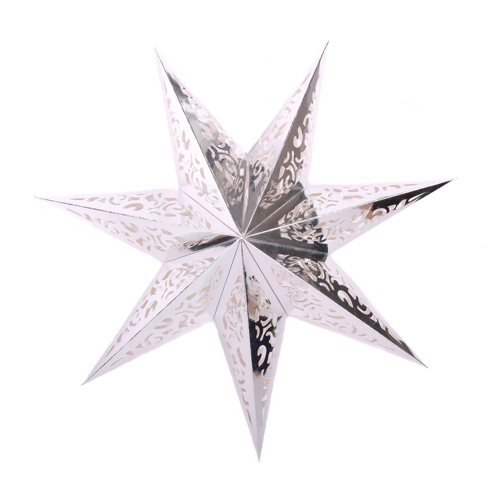 Звезда семиконечная бумажная 75 см Вензель, серебро Звезда семиконечная бумажная 75 см Вензель, серебро