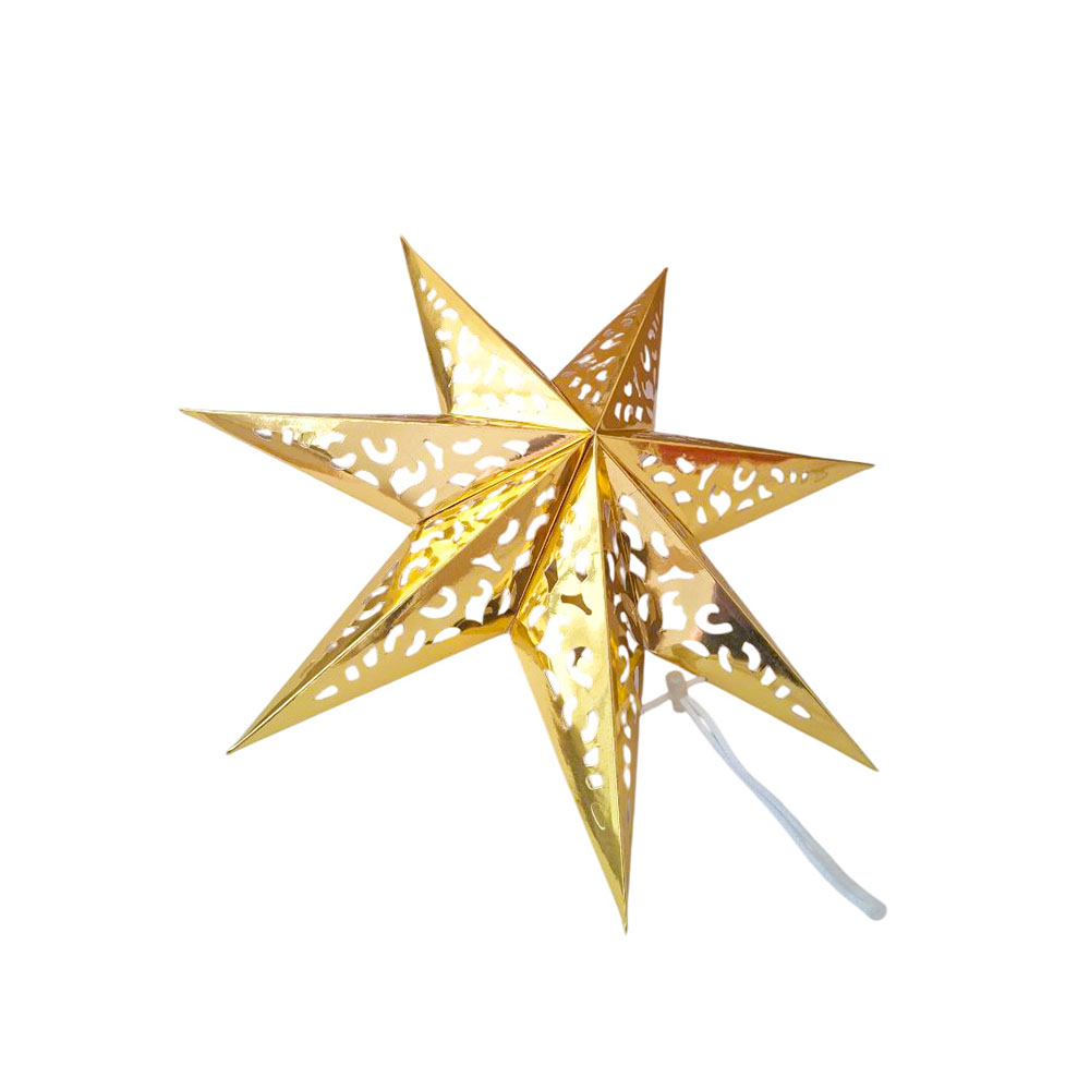 Звезда семиконечная бумажная 35 см Вензель, золото Звезда семиконечная бумажная 35 см Вензель, золото