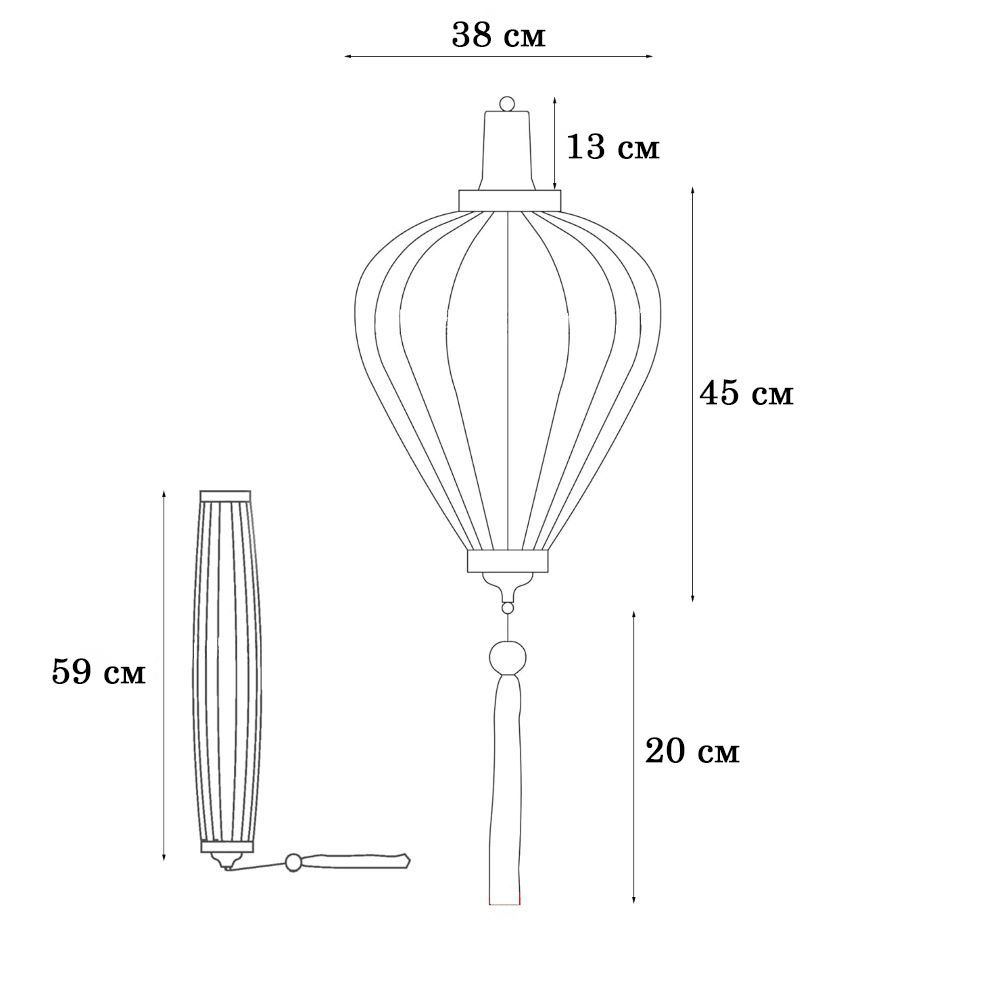Вьетнамский фонарик 16" Чеснок оливковый 737 Вьетнамский фонарик 16" Чеснок оливковый 737