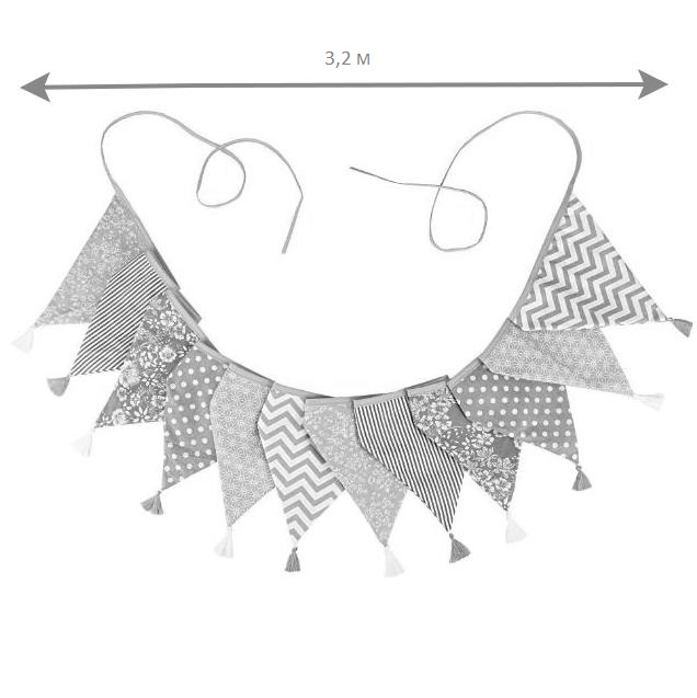 Гирлянда тканевая с кисточками № 2 (3,2 м)