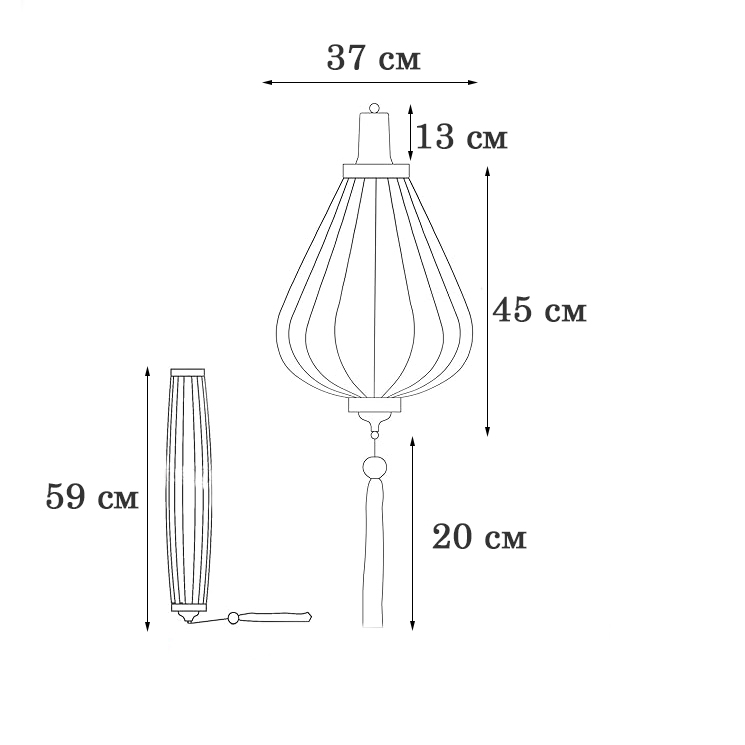 Вьетнамский фонарик 16" Тыква сиреневый 752 Вьетнамский фонарик 16" Тыква сиреневый 752