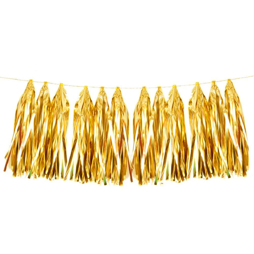 Гирлянда тассел 12 кисточек по 10 листов, фольга золото Гирлянда тассел 12 кисточек по 10 листов, фольга золото