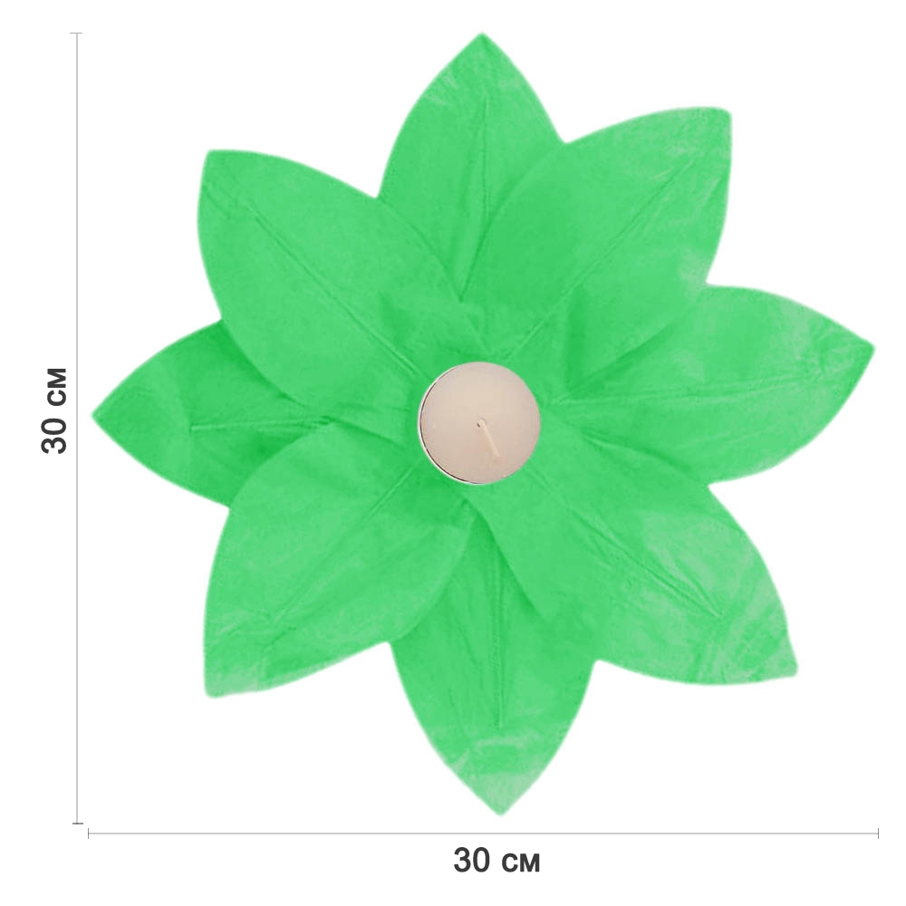 Плавающий фонарик Лотос 30х30 см светло-зеленый