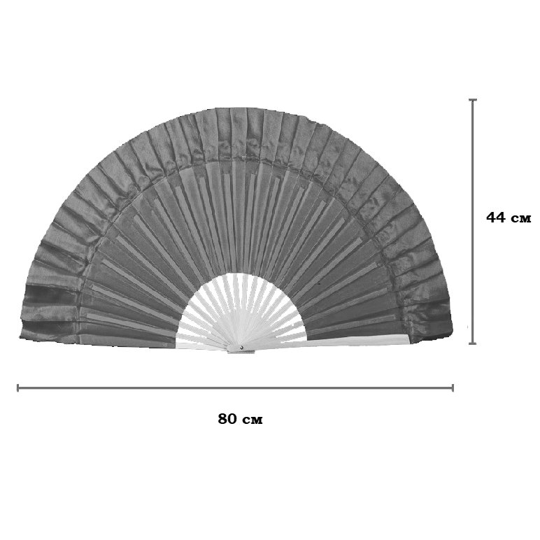 Веер для танцев 44х80см №2, красный