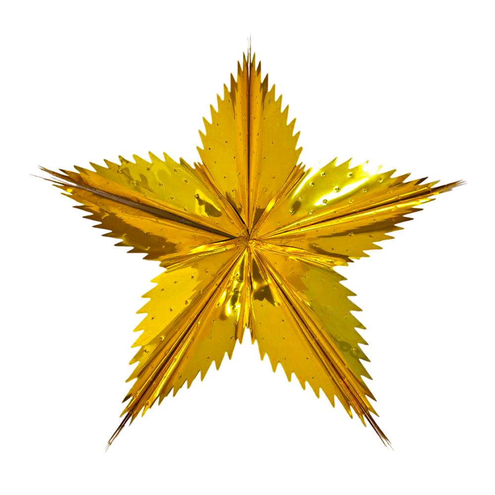 Звезда фольгированная с перфорацией 40 см пятиконечная, золото Звезда фольгированная с перфорацией 40 см пятиконечная, золото