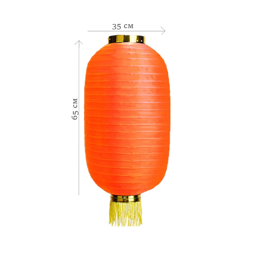 Китайский фонарь Цилиндр с бахромой 35х65 см, оранжевый Китайский фонарь Цилиндр с бахромой 35х65 см, оранжевый