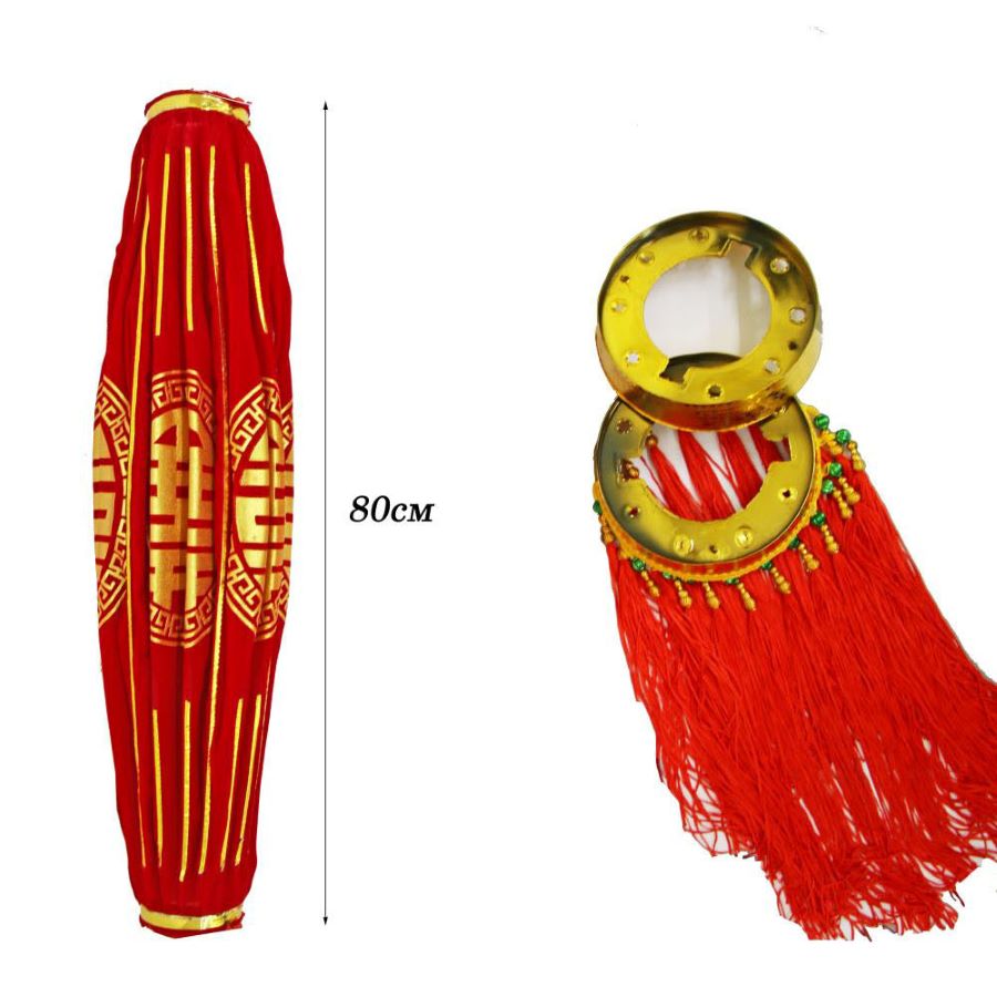 Китайский фонарь с кисточками Pro d-64 см, Процветание Китайский фонарь с кисточками Pro d-64 см, Процветание