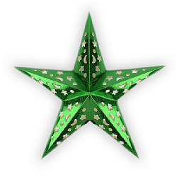 Звезда бумажная 30 см голографическая, зеленый