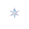 Звезда прозрачная голографическая 15 см шестиконечная