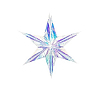 Звезда прозрачная голографическая 40 см шестиконечная