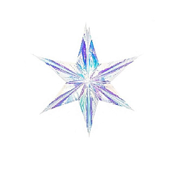 Звезда прозрачная голографическая 40 см шестиконечная
