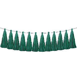 Гирлянда тассел 12 кисточек по 10 листов, зеленый