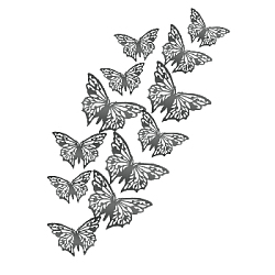Наклейки Бабочки №5 12 шт бумага серый