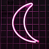 Неоновая подвеска "Полумесяц" 30 х 10 см от батареек и USB, розовый
