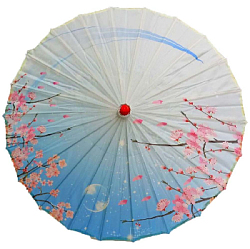 Китайские тканевые зонтики цветочные 82х54см, №2