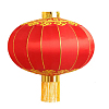 Китайский фонарь атлас d-54 см, красный