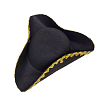Шляпа Пирата треуголка на кнопке №1, черный