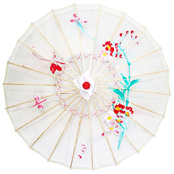 Китайский тканевый зонтик прозрачный с цветом 76х55см, №1